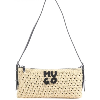 hugo τσαντα ωμου ψαθα neeko cr_hobo logo εκρου