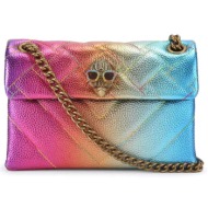 kurt geiger tσαντα crossbody/ωμου leather mini kensington aλυσιδα μεταλλικα χρωματα logo πολυχρωμο