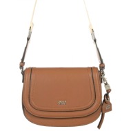 dkny τσαντα crossbody/ωμου νια logo καφε
