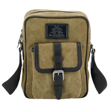 la martina τσαντα crossbody washed canvas zhida χακι σε προσφορά