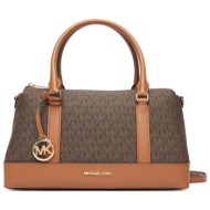 michael kors τσαντα crossbody/χειρος αndie all over logo kaφε/ταμπα