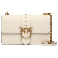 pinko τσαντα love one classic st. cl vitello setta λευκη