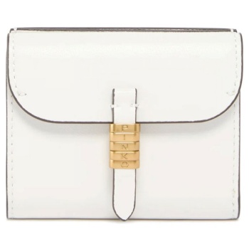 pinko πορτοφολι saddle wallet vitello morbido λευκο