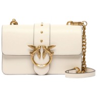 pinko τσαντα love one mini st. vitello setta λευκη