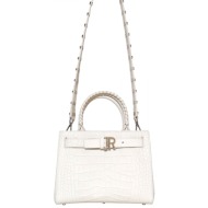 richmond x τσαντα χειροσ/crossbody δερμα tote hanuri logo μεταλλικο εκρου