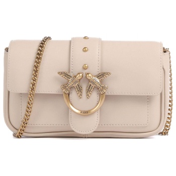 pinko τσαντακι love icon pocket μπεζ