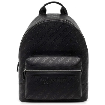 karl lagerfeld jeans τσαντα backpack logo aop μαυρο