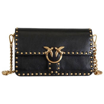 pinko τσαντα love one slouchy new biker μαυρο