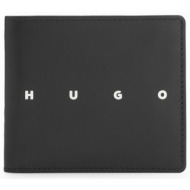 hugo πορτοφολι rehx_4cc coin δερμα logo μαυρο