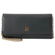 hugo τσαντακι-πορτοφολι crossbody meelo_chain wallet logo μεταλλικο μαυρο