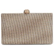 kurt geiger τσανταki crossbody/ωμου crystal kensington clutch στρας αλυσιδα logo mπεζ/χρυσο