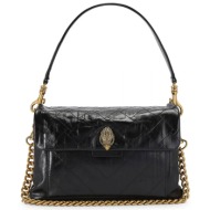 kurt geiger τσαντα ωμου/χειρος celia shoulder bag γυαλιστερη υφη logo mayρο