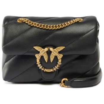 pinko τσαντακι puff mini new buckle sheep nappa μαυρο