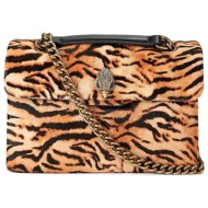 kurt geiger τσαντα crossbody/ωμοy leather kensington bag pony ανιμαl print logo καμeλ