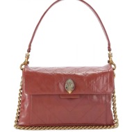 kurt geiger tσαντα crossbody/ωμου celia shoulder bag γυαλιστερη υφη logo ανοιχτο mπορντω