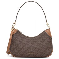 michael kors τσαντα crossbody/ωμου jet set all over logo καφε