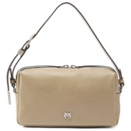 pinko τσαντα bauletto trittico vitello new biker γκρι
