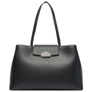 karl lagerfeld τσαντα ωμου k/rsg metal md tote logo μαυρο