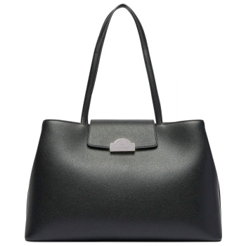 karl lagerfeld τσαντα ωμου k/rsg metal md tote logo μαυρο