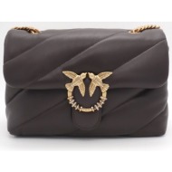 pinko τσαντα puff classic new buckle sheep nappa καφε