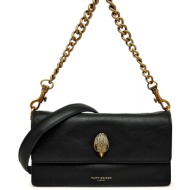 kurt geiger τσαντακι crossbody/ωμου sloane soft shoulder αλυσιδα charm logo μαυρο