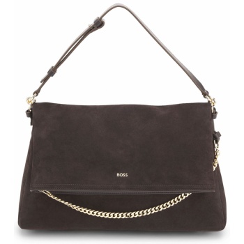 boss τσαντα ωμου yelena shoulderbag logo μεταλλικο σκουρο