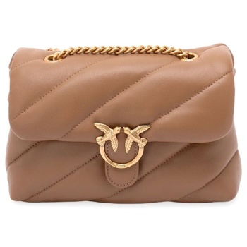 pinko τσαντα love puff mini small b. sheep nappa καφε