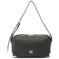 pinko τσαντακι bauletto trittico mini sheep big grain μαυρο