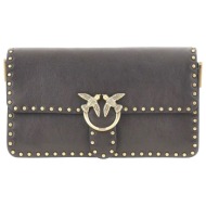 pinko τσαντα love one slouchy cl studs small b. vitello new biker τρουκς σκουρο καφε