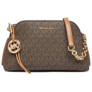 michael kors τσαντακι crossbody freddie μεταλλικο logo kaφε/ταμπα