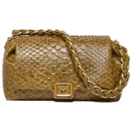 marella le muse τσαντα ωμου/crossbody mllfrisia1 logo μεταλλικο λαδι