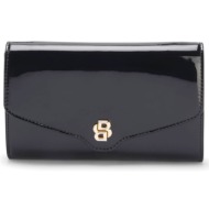 boss τσαντα crossbody/φακελος beyond clutch p logo μεταλλικο μαυρο