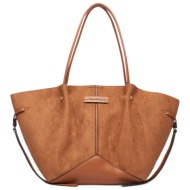 karl lagerfeld τσαντα ωμου k/pierced md tote suede logo ταμπα