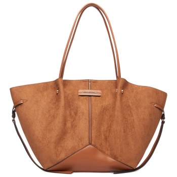 karl lagerfeld τσαντα ωμου k/pierced md tote suede logo
