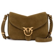 pinko τσαντα love satchel classic suede λαδι