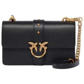 pinko τσαντα love one mini st. small b. vitello seta μαυρο