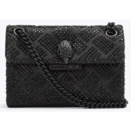 kurt geiger τσανταki cross body fabric mini kensington metaλλικα στρας αλυσιδα mayρο