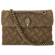 kurt geiger τσαντα crossbody/ωμου leather kensington bag καπιτονε αλυσιδα logo καφε