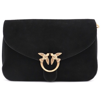pinko τσαντα love satchel classic suede μαυρο