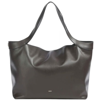 boss τσαντα ωμου caylie new tote logo σκουρο καφε