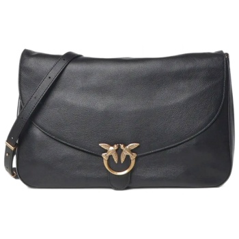 pinko τσαντα love satchel big vitello grana fine μαυρο