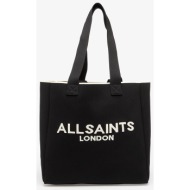 allsaints izzy large logo knitted tote bag black universal