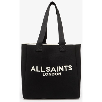 allsaints izzy large logo knitted tote bag black universal σε προσφορά