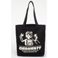 τσάντα carhartt wip canvas graphic tote wiptopia print/ black universal