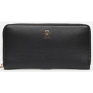 tommy hilfiger th monogram zip-around wallet black universal