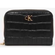 calvin klein croc medium flap wallet black universal