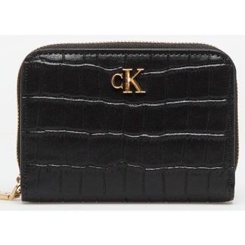 calvin klein croc medium flap wallet black universal σε προσφορά