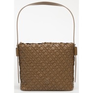 tommy hilfiger th braided shoulder bag taupe universal