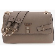 guess yesba convertible cross body flap dark taupe universal