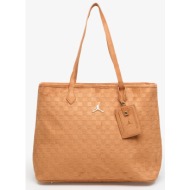 τσάντα jordan jam suede monogram tote cognac universal